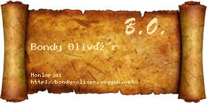 Bondy Olivér névjegykártya