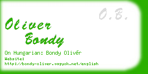 oliver bondy business card